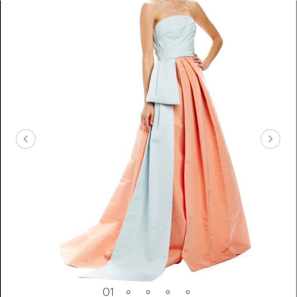 Monique Lhuillier size 6 silk faille ball gown. Mint condition